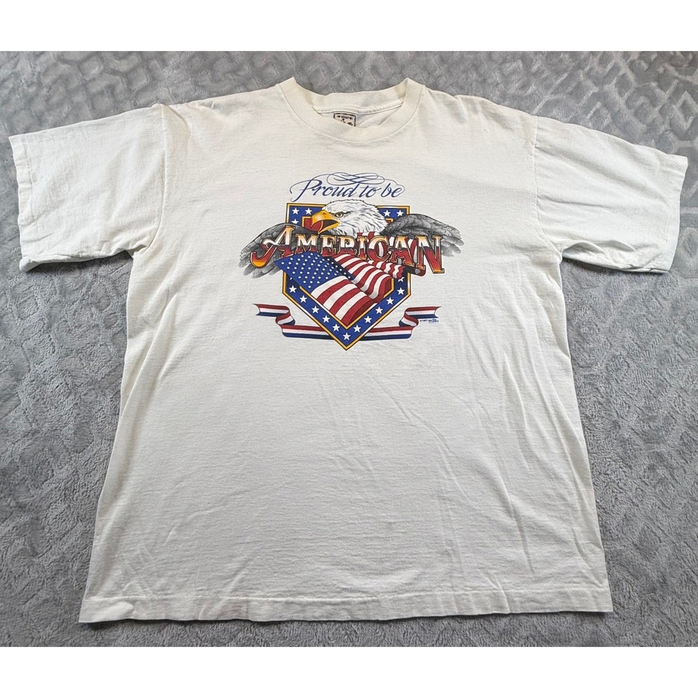 Vintage 1997 Proud To Be An American Eagle T-Shirt Graphic XL Single Stitch